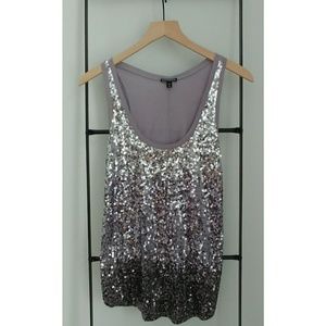 Express Lavendar Sequin Scoop Neck Tank Top